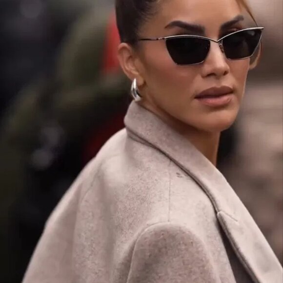 NEW SL637 002 SAINT LAURENT SUNGLASSES WOMEN CAT EYE SILVER EYEWEAR - Picture 4 of 5